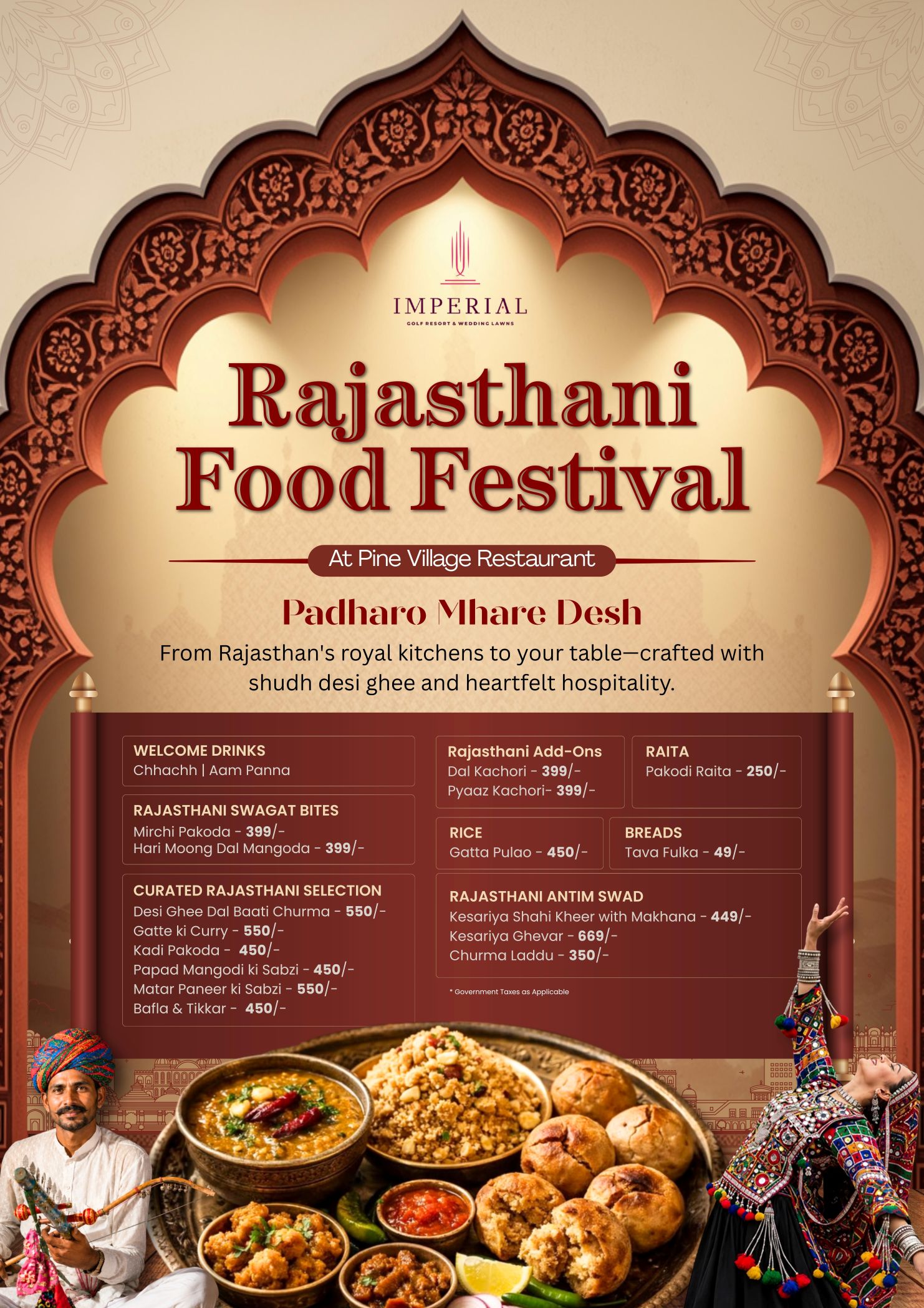 Rajasthani Food Festival Menu